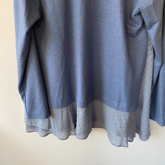 Logo Lounge Lori Goldstein Cardigan Womens Small Blue Open Front Mixed Material - Picture 9 of 9